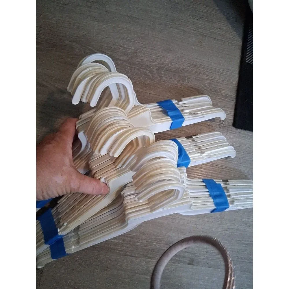 Lot of 39 Hangers Thin Plastic White 16